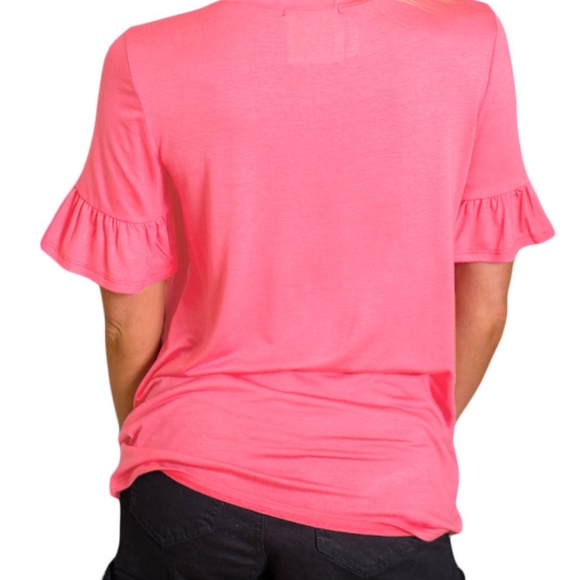 Pink Ruffle Sleeve Top - Picture 3 of 3